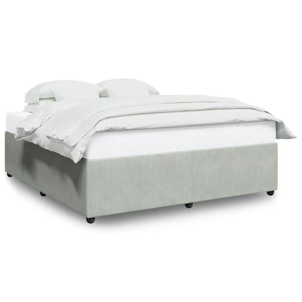 vidaXL Bed Frame Light grey Velvet California King Bed Frame