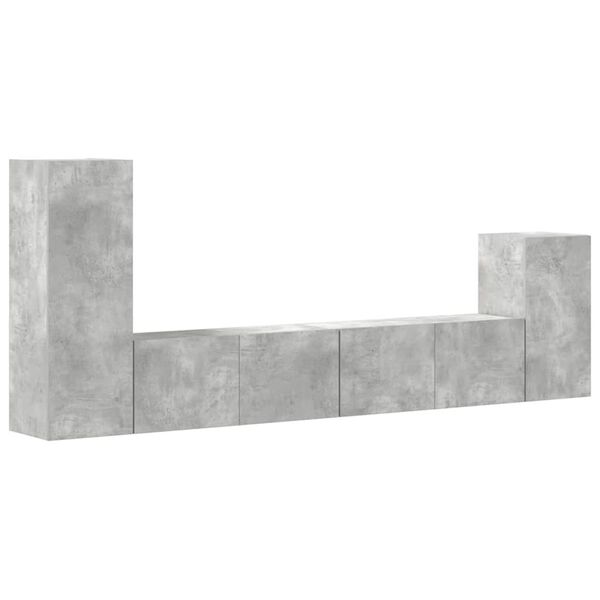 vidaXL TV Cabinet Set Set of 4 Concrete grey Engineered wood Large