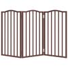 vidaXL Dog Gate Set of 3 Brown Oak Poplar Wood Foldable Dog Gate