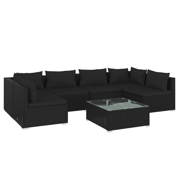 vidaXL Garden Lounge Set Black