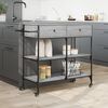 vidaXL Kitchen Trolley Gray Sonoma 41.3"x16.5"x37.4" Engineered Wood