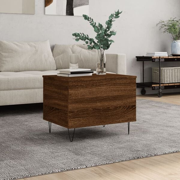 vidaXL Coffee Table Brown Oak Engineered wood 23.6 x 17.5 x 17.7 in