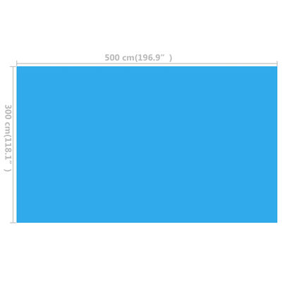 vidaXL Rectangular Pool Cover 196.9"x118.1" PE Blue