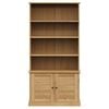 vidaXL Bookcase Honey Solid pine wood, Engineered wood, Metal