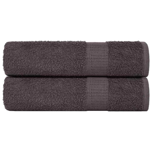 vidaXL Bath Towel Set of 2 Anthracite 100% Cotton 39.4 x 59.1 in