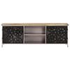 vidaXL TV Cabinet Rough Mango Wood with Iron Accents