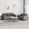 vidaXL Sofa Set Dark grey 100% polyester fabric 2-seater and 3-seater