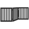vidaXL Dog Gate Set of 3 Black Poplar Wood Medium Foldable Dog Gate