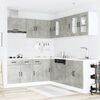 vidaXL Kitchen Cabinet Set Concrete Grey Engineered wood and glass Large