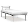 vidaXL Bed Frame Grey Powder-coated metal, plywood 35.4x78.7 in Durable