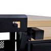 vidaXL Drawing Table Brown, Black MDF, Powder-Coated Iron Standard