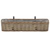 vidaXL Balcony Planter Set of 2 Brown Wicker with PE lining 31.5 in long