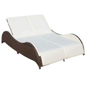 vidaXL Sun Loungers Brown, Cream White