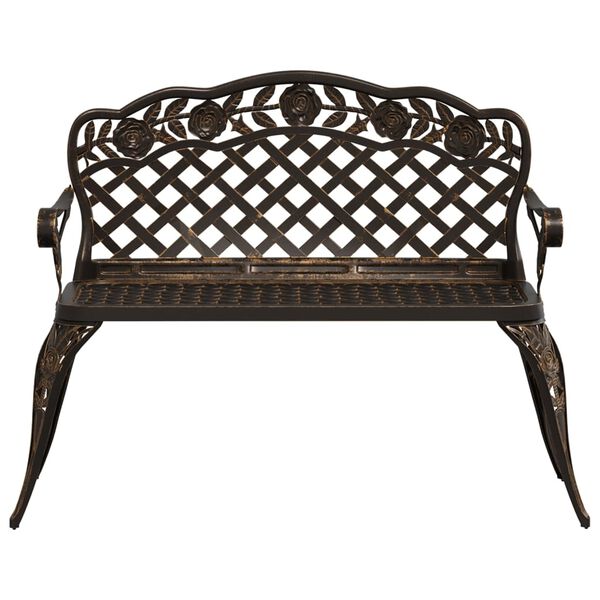 vidaXL Garden Bench Bronze Cast aluminum, Cast iron Medium Durable