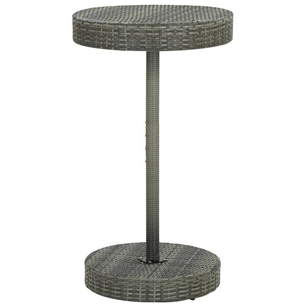 vidaXL Garden Table Grey PE rattan, powder-coated steel Medium Durable