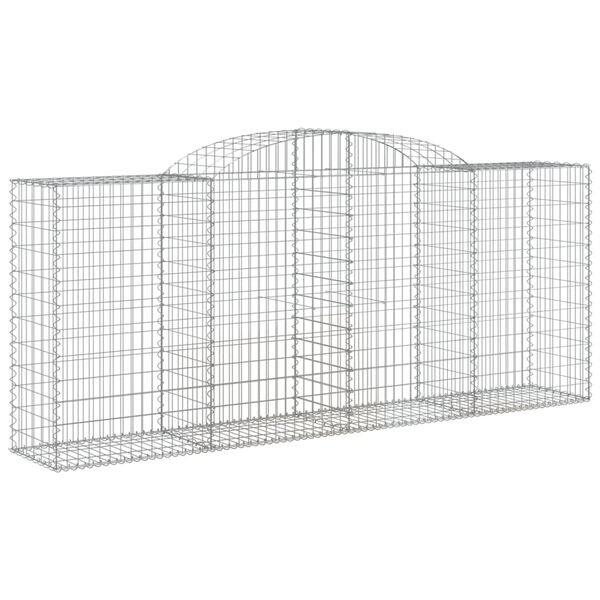 vidaXL Gabion Basket Set of 7 Silver Galvanized iron Large Durable