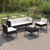 vidaXL Garden Lounge Set Black, Cream white