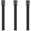 vidaXL Outdoor Floor Lamp Set of 3 Black Stainless steel, polycarbonate