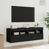 vidaXL TV Wall Cabinet Set of 2 Black Engineered wood Medium