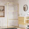 vidaXL Walk-in Shower Wall with Clear ESG Glass Gold 39.4"x76.8"
