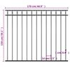vidaXL Fence Panel Steel 5.6 x 4.9 ft Black