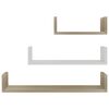 vidaXL Shelf Set of 3 White Engineered Wood Large, Medium, Small