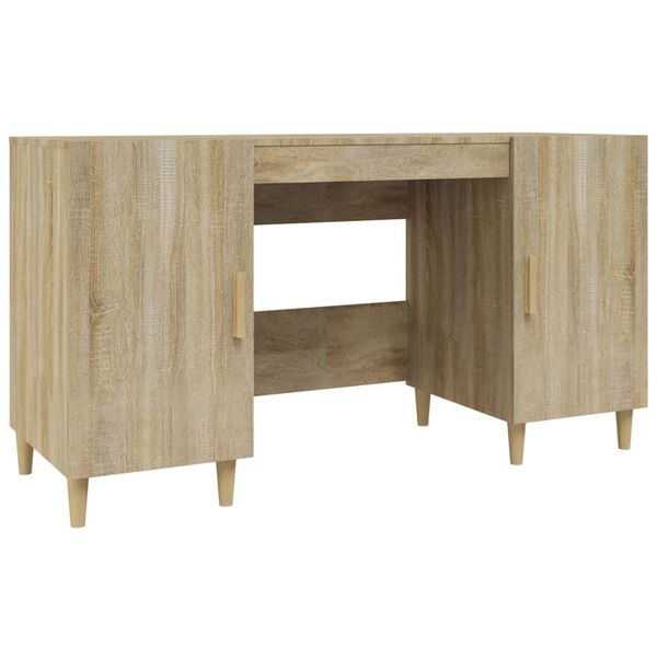 vidaXL Desk Sonoma Oak Engineered Wood Medium Desk Rectangular