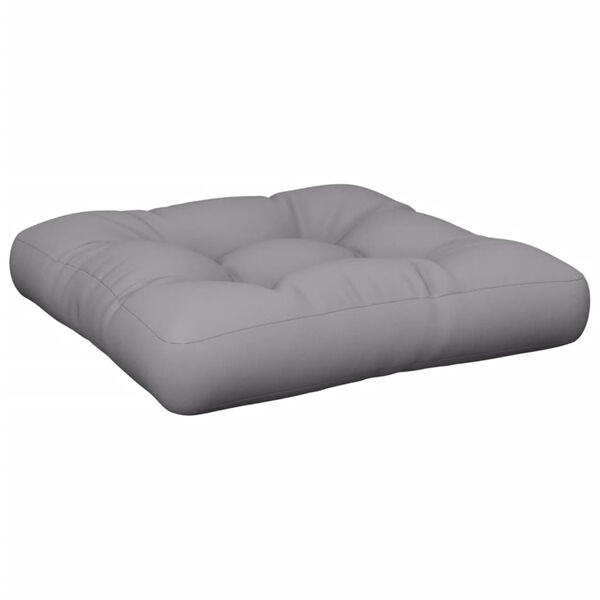 vidaXL Pallet Cushion Grey 100% Polyester 19.7 in x 19.7 in x 4.7 in