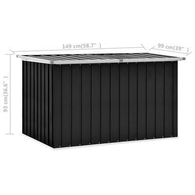 vidaXL Patio Storage Box Anthracite 58.7"x39"x36.6"