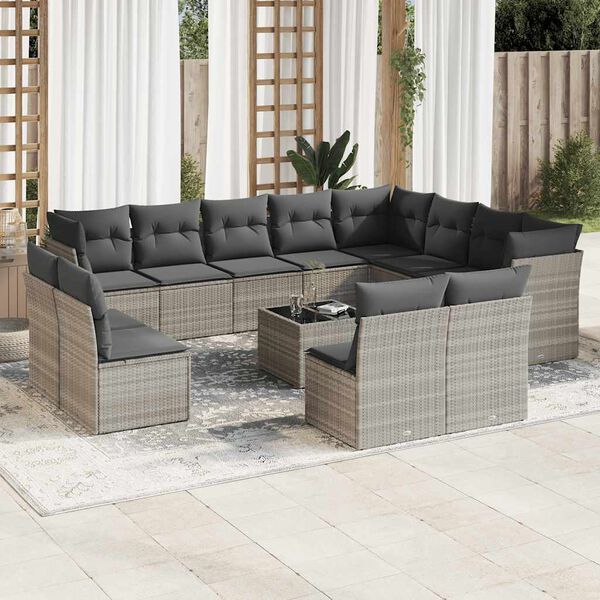 vidaXL Garden Sofa Set Light Grey