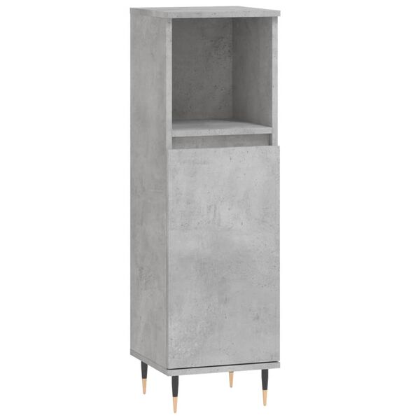 vidaXL Bathroom Cabinet Concrete Grey Engineered Wood, Iron Tall