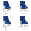vidaXL Lowback Chair Cushion Set of 4 Royal Blue