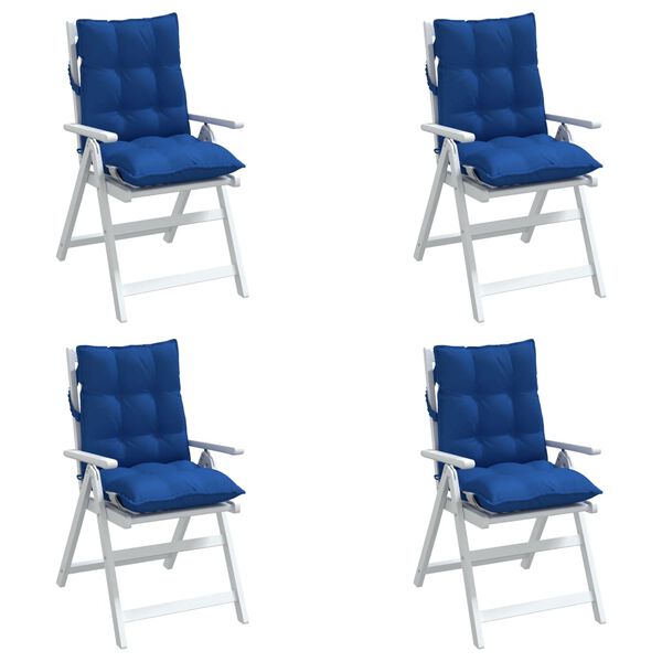 vidaXL Lowback Chair Cushion Set of 4 Royal Blue