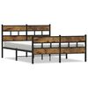 vidaXL Bed Frame Black Iron 55 x 78.7 in Bed Frame Rectangular