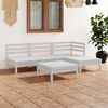 vidaXL Garden Lounge Set White Solid Pinewood 5 Piece Set Modular
