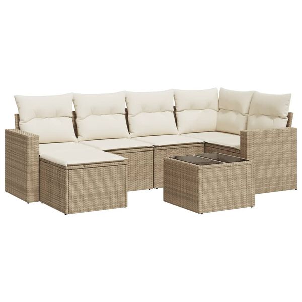 vidaXL Garden Sofa Set Beige