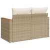 vidaXL Patio Sofa Beige PE rattan, Powder-coated steel, Solid acacia wood