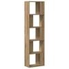 vidaXL Bookcase 5-Tier Artisian Oak 17.7x9.3x64.0" Engineered Wood