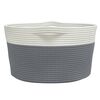 vidaXL Storage Basket Grey and White 100% Cotton 15.7 x 9.8 in Foldable