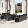 vidaXL Garden Sofa Set with Cushion 10 pcs Black