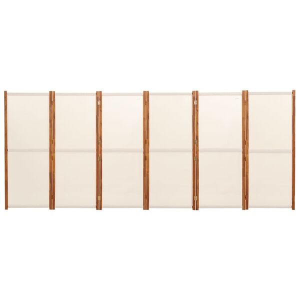 vidaXL 6-Panel Room Divider Cream White 165.4"x70.9"