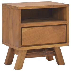 vidaXL Bedside Cabinet Warm Natural Wood Solid Teak Wood Compact