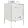 vidaXL Bedside Cabinet White Steel 14.2 x 15.4 x 19.9 in Bedside Cabinet