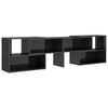 vidaXL TV Unit High Gloss Grey Engineered Wood Medium Extendable