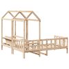 vidaXL Day Bed And Bench Set Natural Pine Solid pine wood 31.5 x 79 in