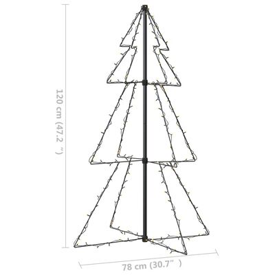 vidaXL Christmas Cone Tree 160 LEDs Indoor and Outdoor 3x4 ft