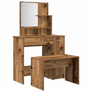 vidaXL Dressing Table Set Old wood Engineered wood Standard