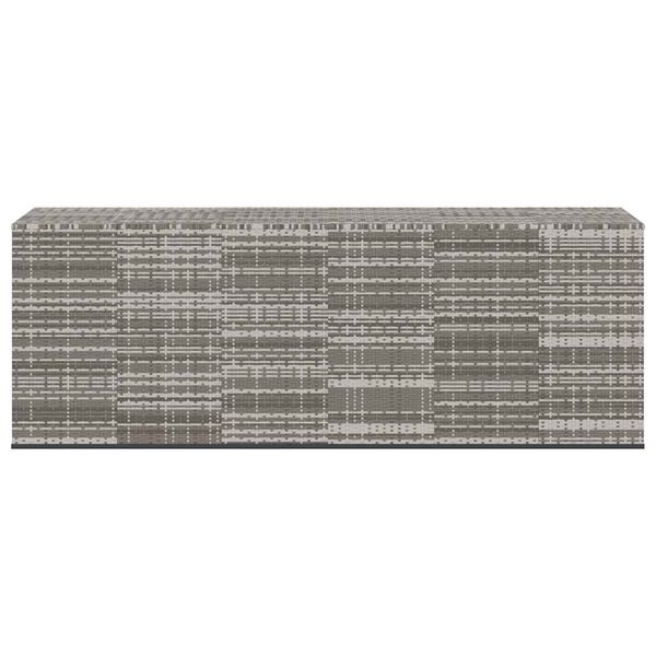 vidaXL Cushion Box Grey PE rattan, powder-coated steel Large Cushion Box