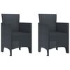 vidaXL Garden Chair 2 pcs Anthracite 53 x 49 x 85 cm PP