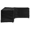 vidaXL Garden Furniture Cover Black Polyethylene, Aluminum L-Shaped